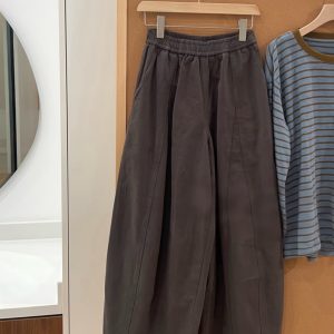 2025 Autumn New Women's Wide-Leg High-Waist Slimming Hip-Covering Pants Versatile Casual Lazy Style Balloon Pants